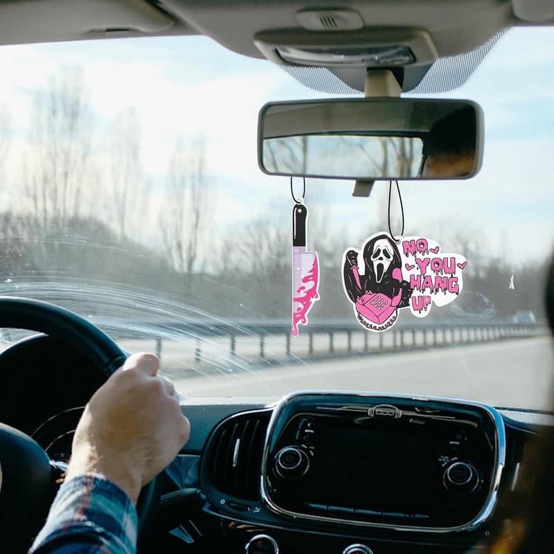 Cute Pink Ghost Car Air Fresheners - Anime Hanging Scents (5Pcs)