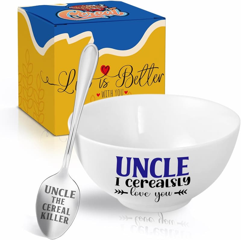 Father's Day Uncle Gift - Cereal Bowl & Spoon Set