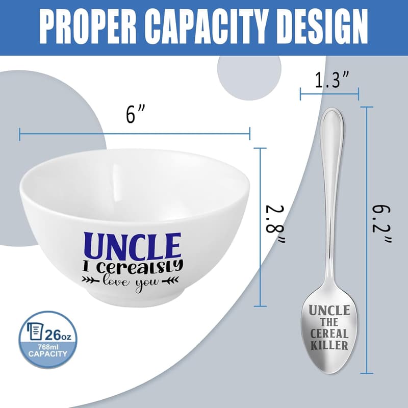 Father's Day Uncle Gift - Cereal Bowl & Spoon Set