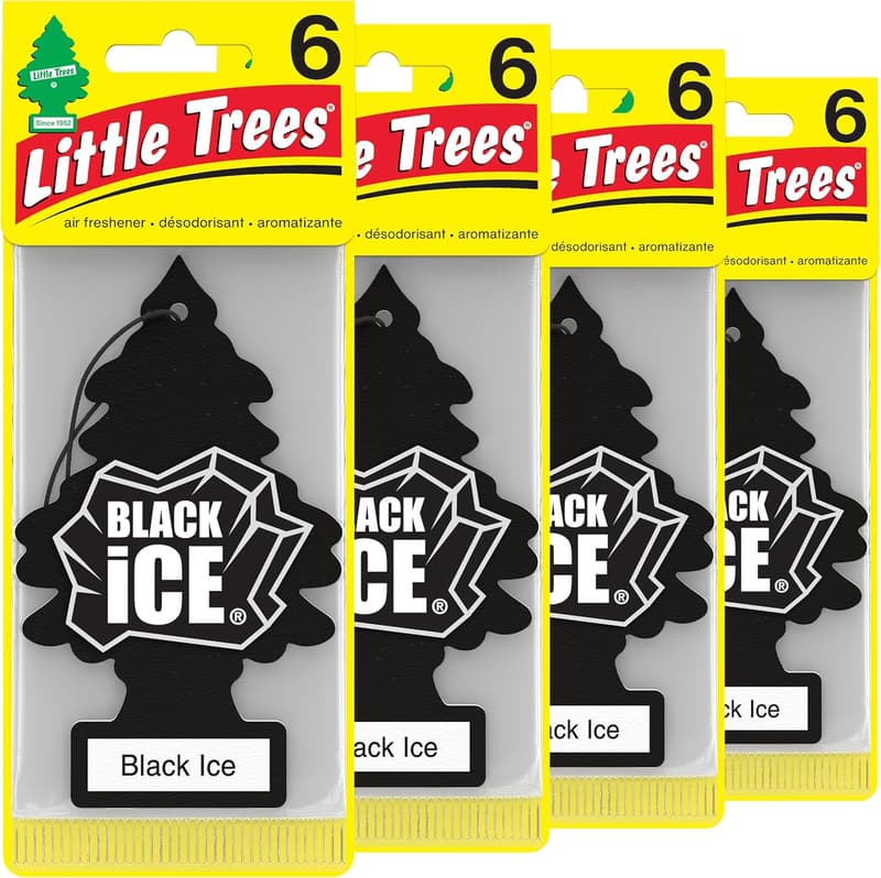 LITTLE TREES Black Ice Car Air Freshener - 24 Pack