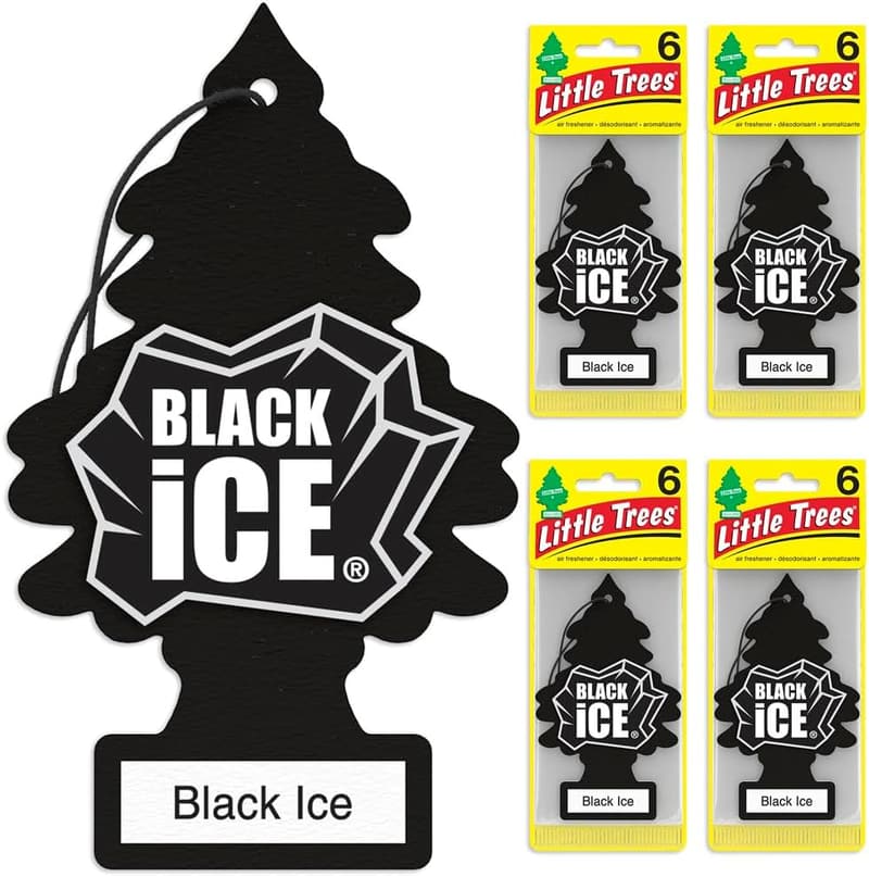 LITTLE TREES Black Ice Car Air Freshener - 24 Pack