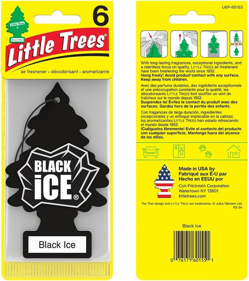 LITTLE TREES Black Ice Car Air Freshener - 24 Pack