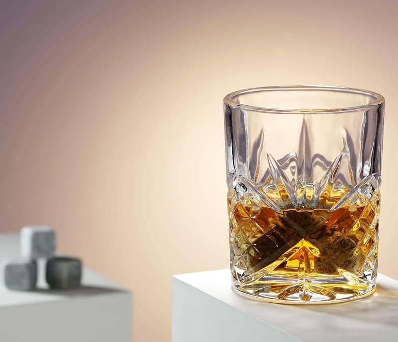 Whiskey Gift Set for Men with Glasses and Chilling Stones