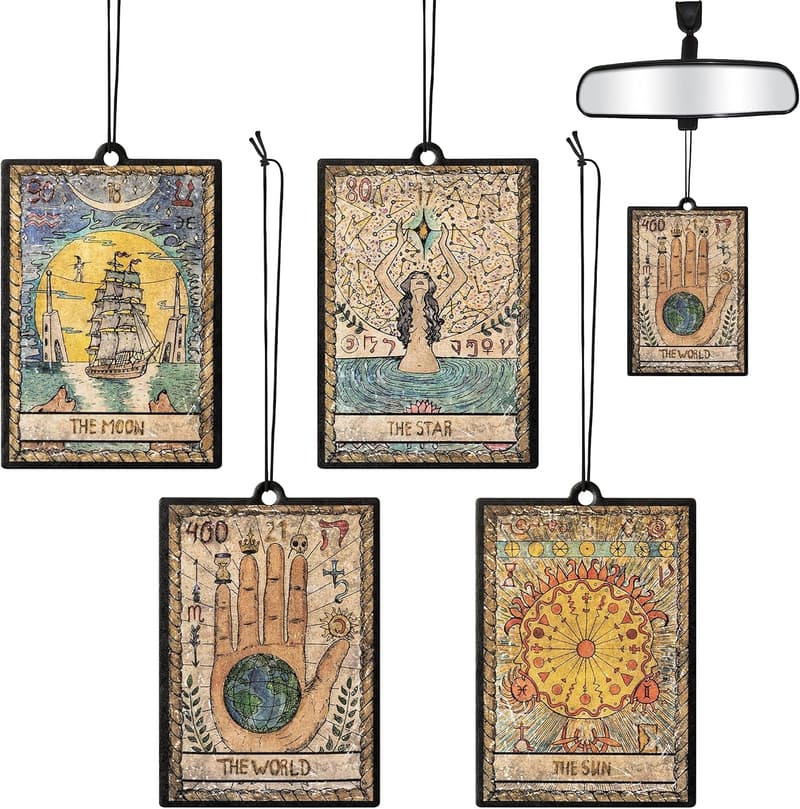 Vintage Tarot Car Air Fresheners - Sun & Moon Aromatherapy Cards
