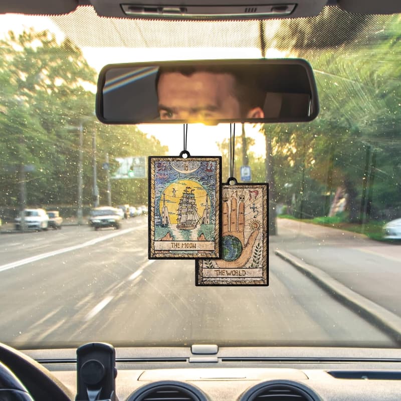 Vintage Tarot Car Air Fresheners - Sun & Moon Aromatherapy Cards