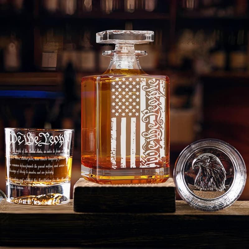We the People Whiskey Decanter Set with Glasses for Dad