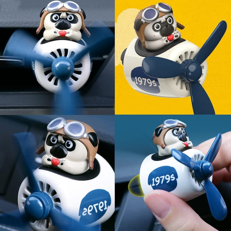 Cute Dog Pilot Car Air Freshener - Long-Lasting Air Vent Clip