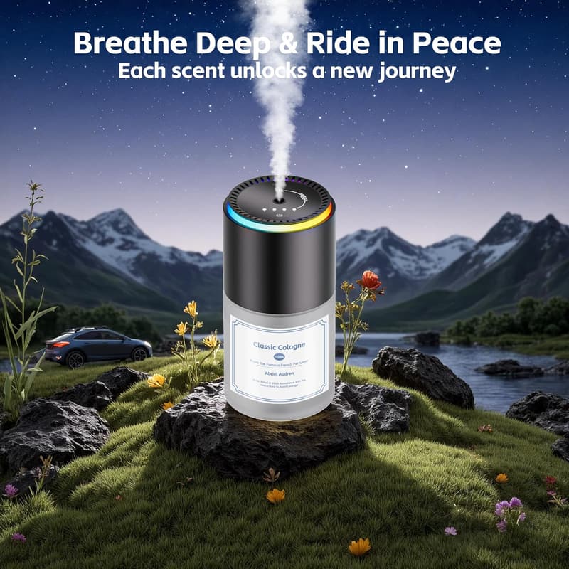 Smart Car Air Freshener Diffuser with Music Sync Light