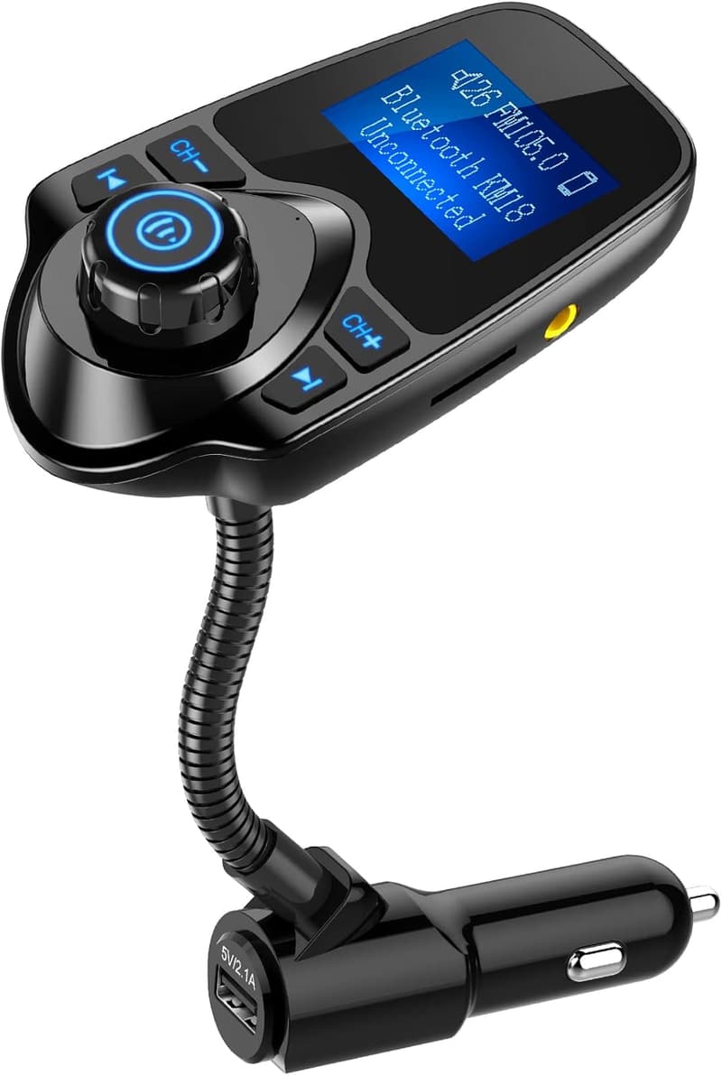 2024 Upgraded Car Bluetooth FM Transmitter with USB Charger