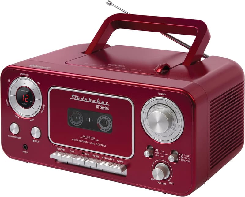 Bluetooth Portable Stereo CD Player with AM/FM Radio & Cassette