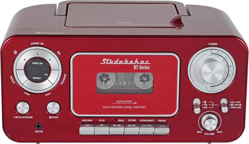 Bluetooth Portable Stereo CD Player with AM/FM Radio & Cassette
