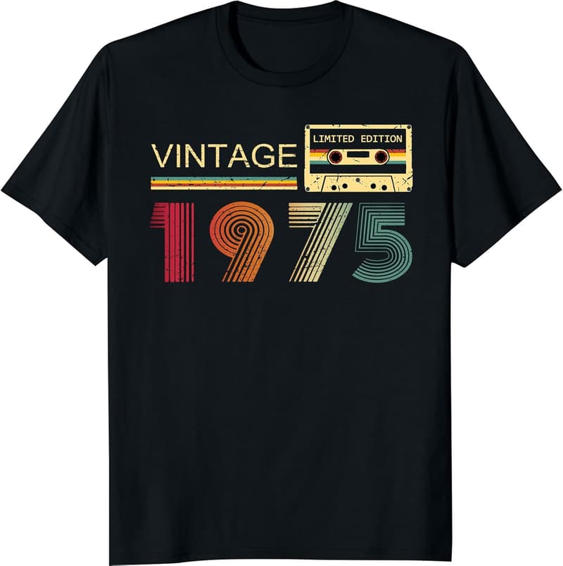 1975 Vintage T-Shirt for Men's 50th Birthday Gift