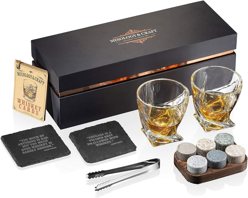 Whiskey Gift Set with Granite Stones for Men