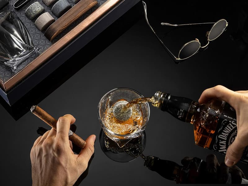 Whiskey Gift Set with Granite Stones for Men