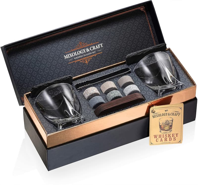 Whiskey Gift Set with Granite Stones for Men