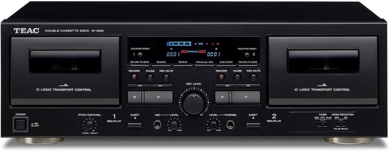 TEAC W-1200B Dual Cassette Deck with USB and Pitch Control