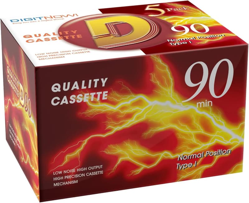 Blank Audio Cassette Tapes - 90 Min - Low Noise - Pack of 5