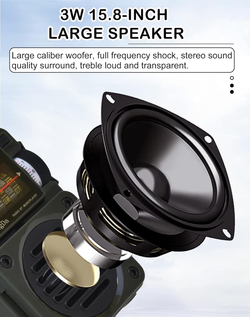 Rechargeable Shortwave Radio with Bluetooth and NOAA Alerts