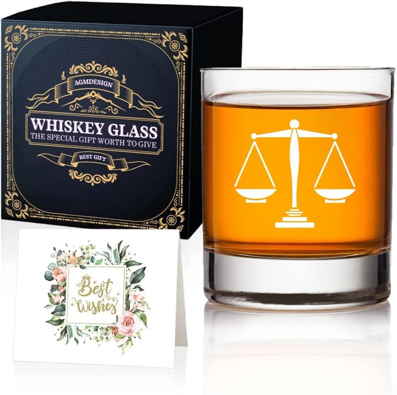 Lawyer Whiskey Glass, 11 oz, Dishwasher Safe Birthday Gift