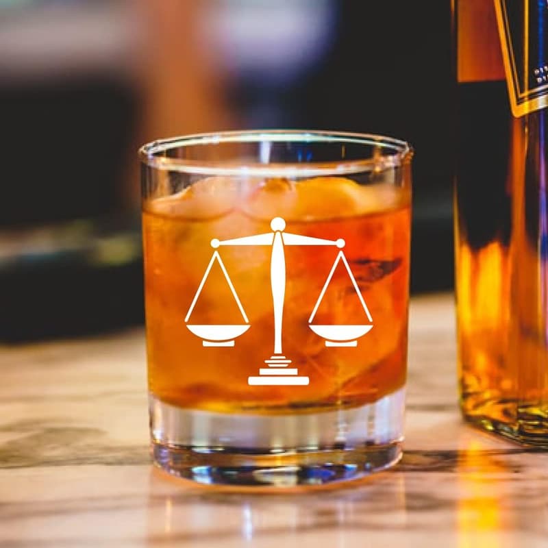 Lawyer Whiskey Glass, 11 oz, Dishwasher Safe Birthday Gift