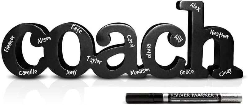 Coach Gift - Large Wood Word Décor with Pen