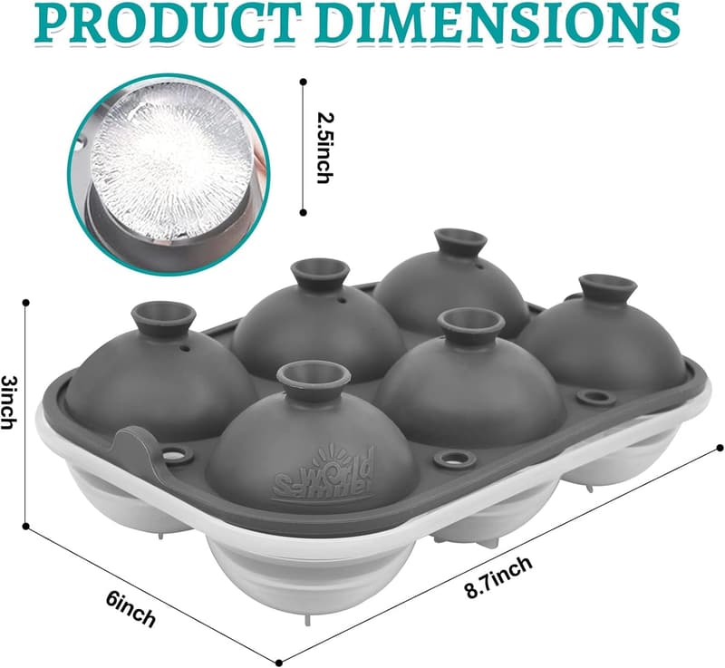 Silicone Ice Ball Maker for Whiskey, Food Grade, 12x2.5 Inch