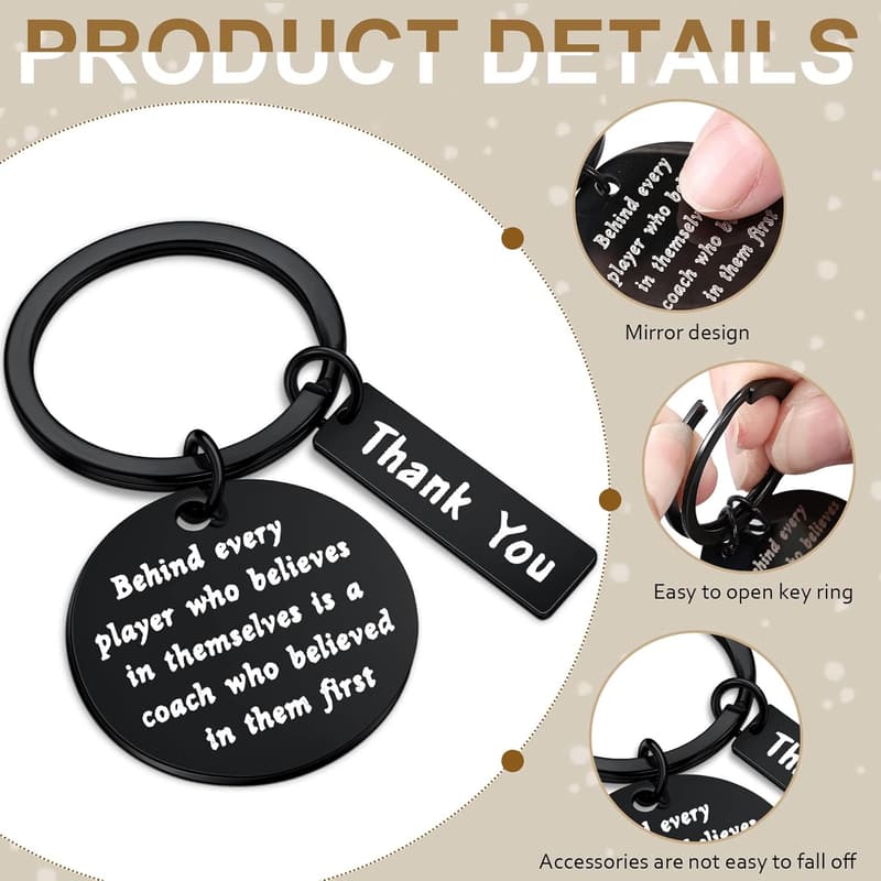 Coach Appreciation Keychain Set for Sports Coaches