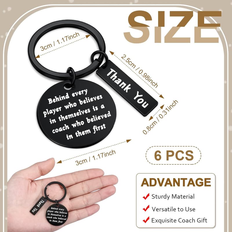 Coach Appreciation Keychain Set for Sports Coaches