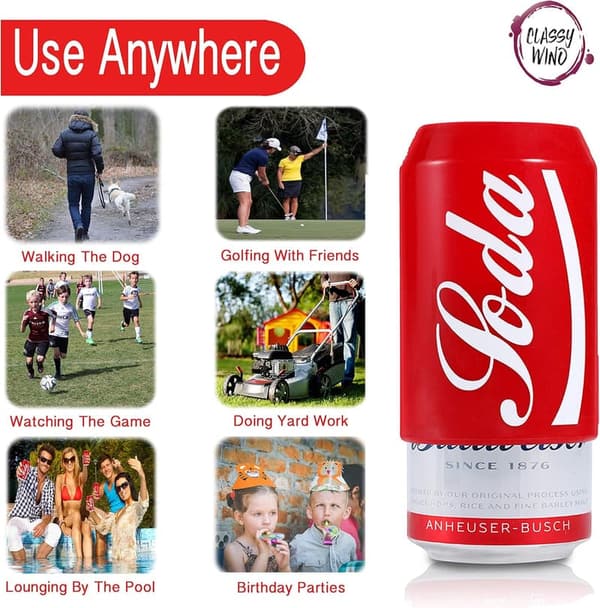 Funny Beer Can Sleeves - Disguise Drinks for Parties (4 Pack)