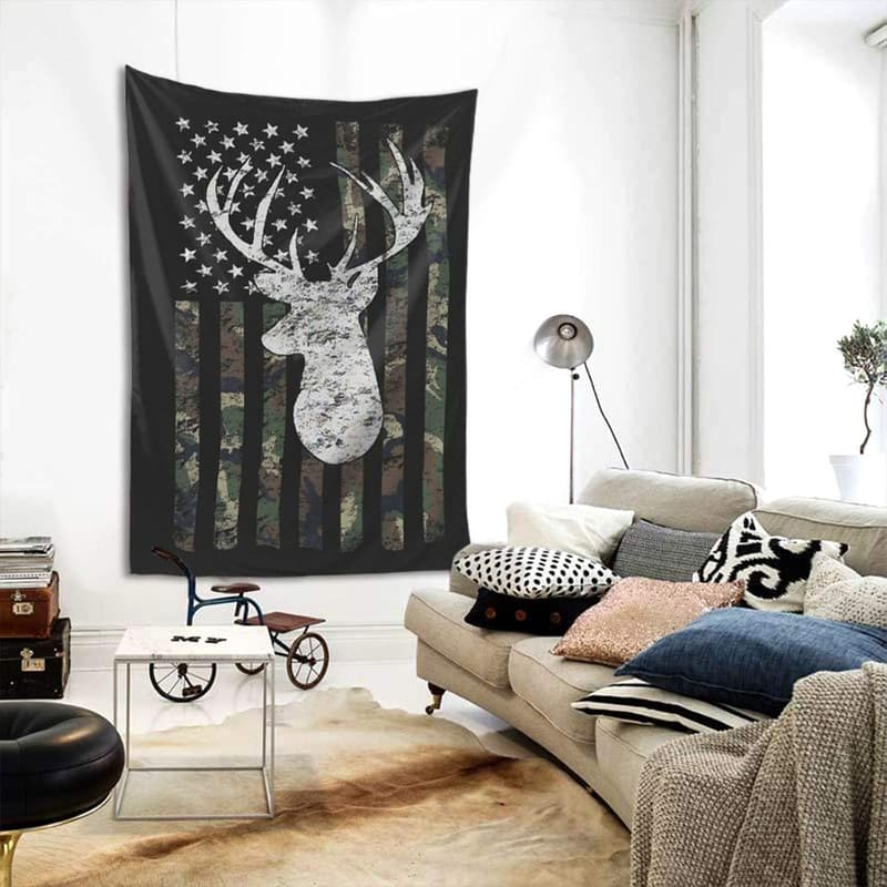 Deer Camo Tapestry Blanket for Living Room & Bedroom Decor