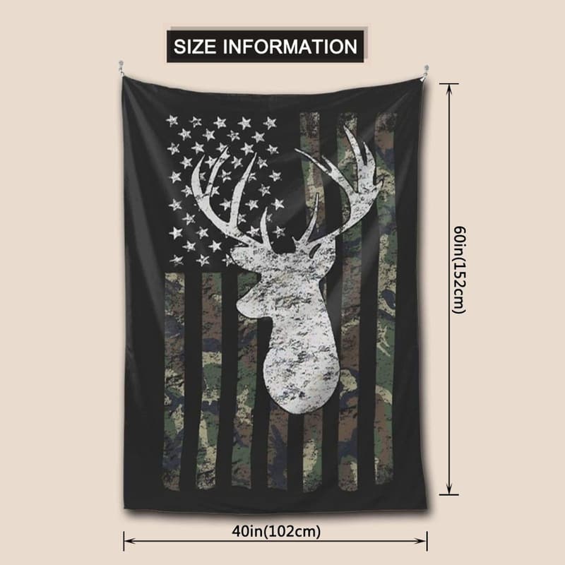 Deer Camo Tapestry Blanket for Living Room & Bedroom Decor
