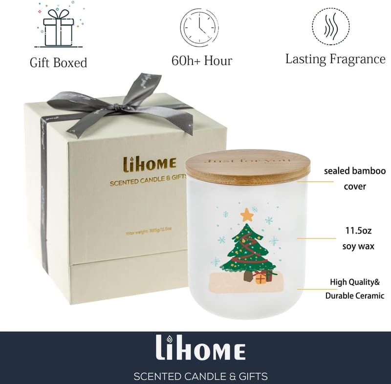 Christmas Scented Candles - Handmade Ceramic Jar 11.5oz