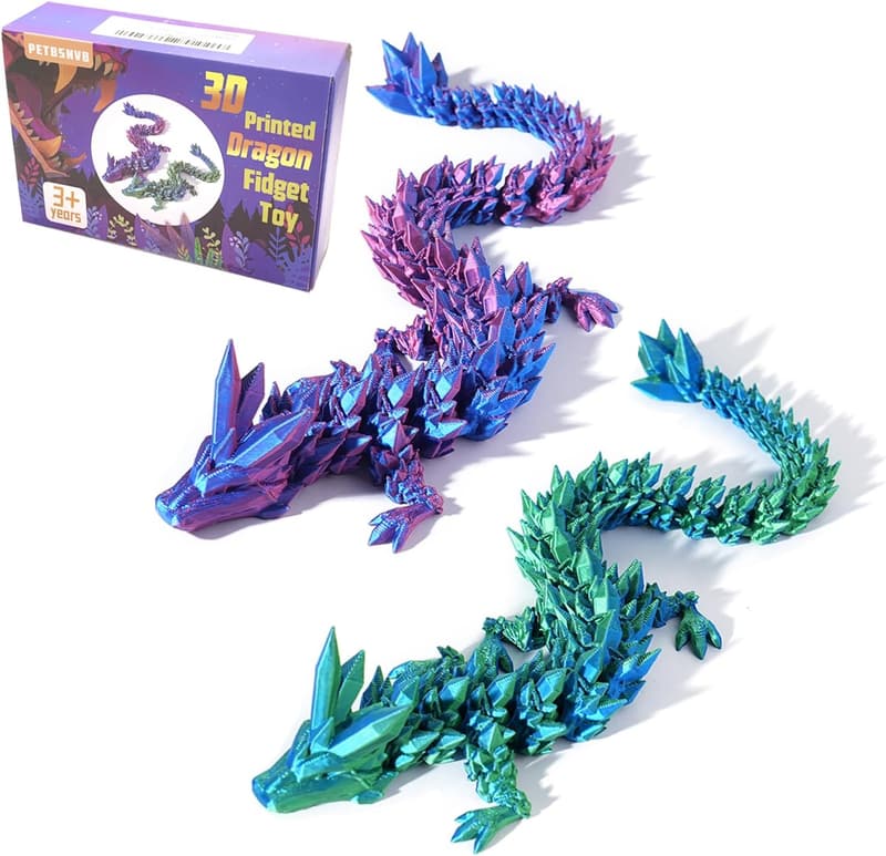 3D Printed Dragon Fidget Toy Set for Home or Office Decor