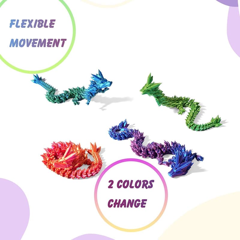 3D Printed Dragon Fidget Toy Set for Home or Office Decor