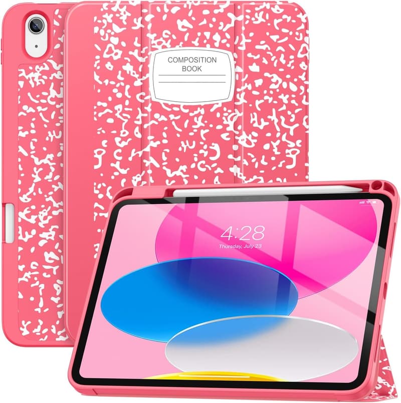 iPad 11th & 10th Gen Case with Pencil Holder, Shockproof
