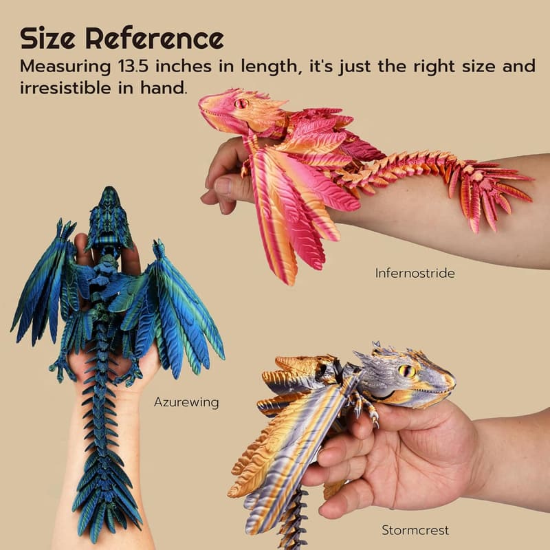 Frostscale 3D Printed Articulated Dragon Desktop Pet