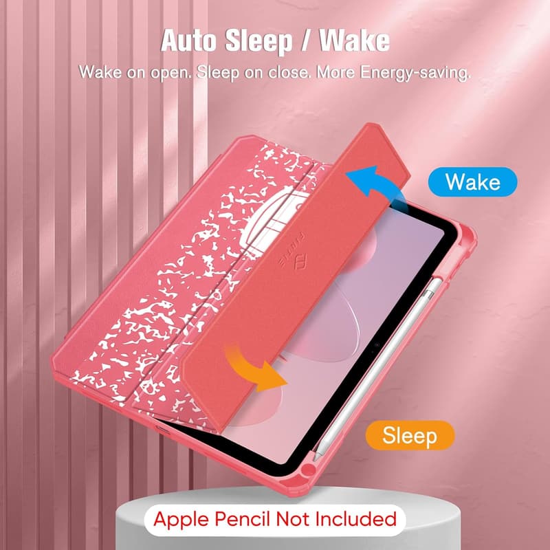 iPad 11th & 10th Gen Slim Case with Pencil Holder - Pink