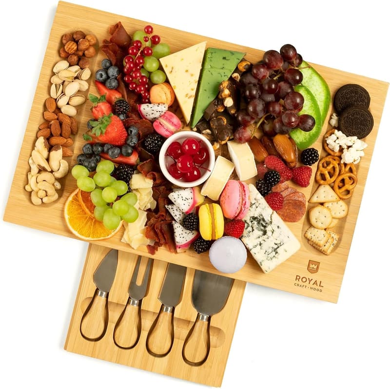 Bamboo Charcuterie Board Set - Perfect Housewarming Gift
