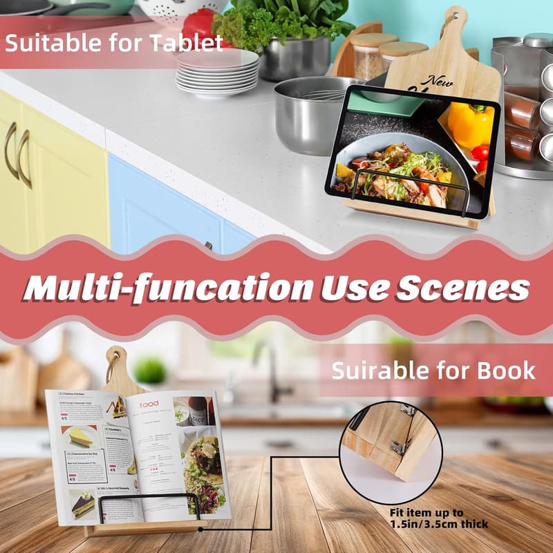 Housewarming Gift: Wooden Cookbook Stand for New Home