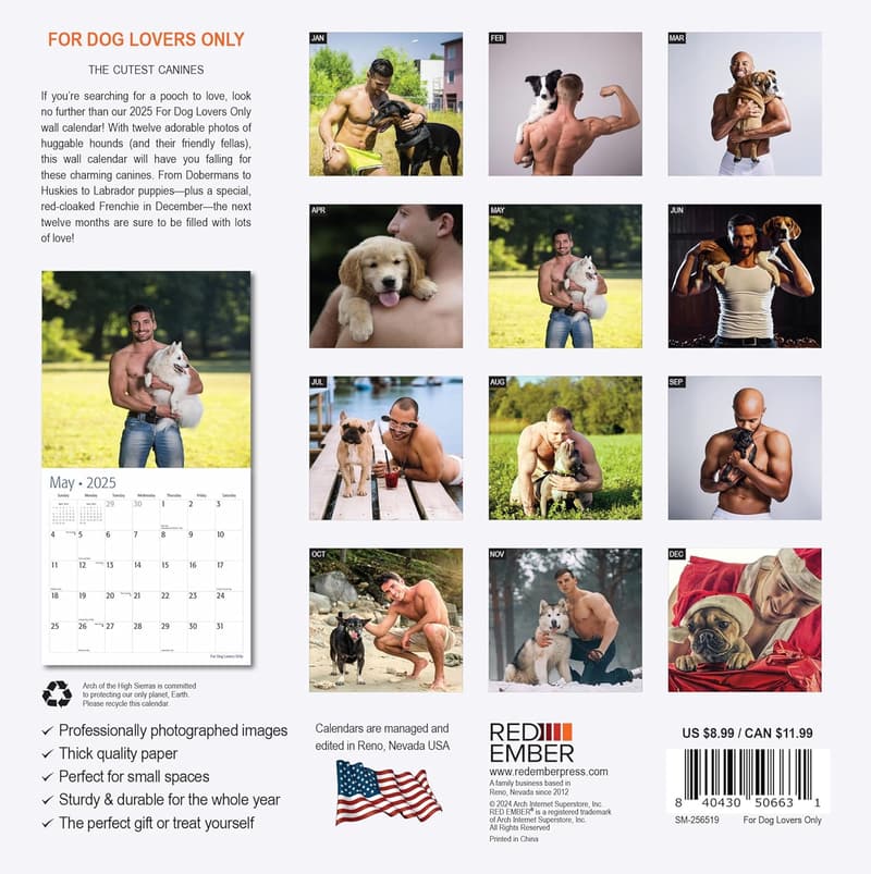 2025 Mini Wall Calendar for Dog Lovers | Giftable & Durable