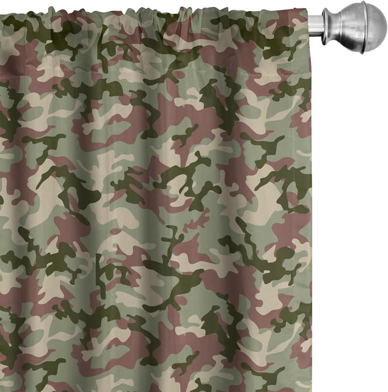 Forest Camouflage Curtain Set - Lightweight 2 Panels, 28