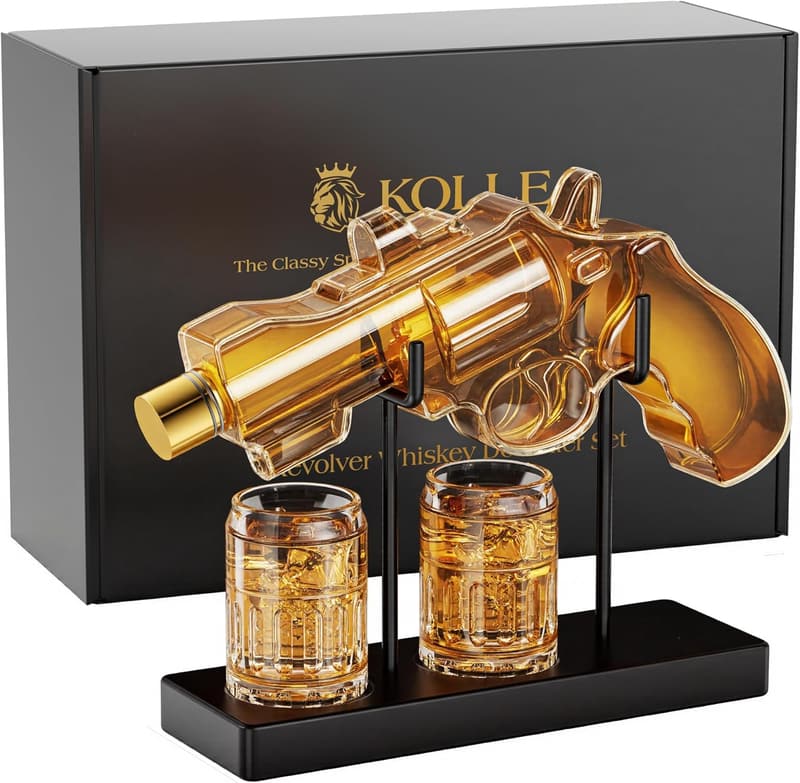 Kollea Gun Whiskey Decanter Set - Perfect Birthday Gift for Men
