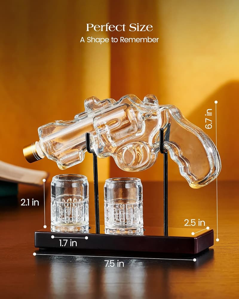 Kollea Gun Whiskey Decanter Set - Perfect Birthday Gift for Men