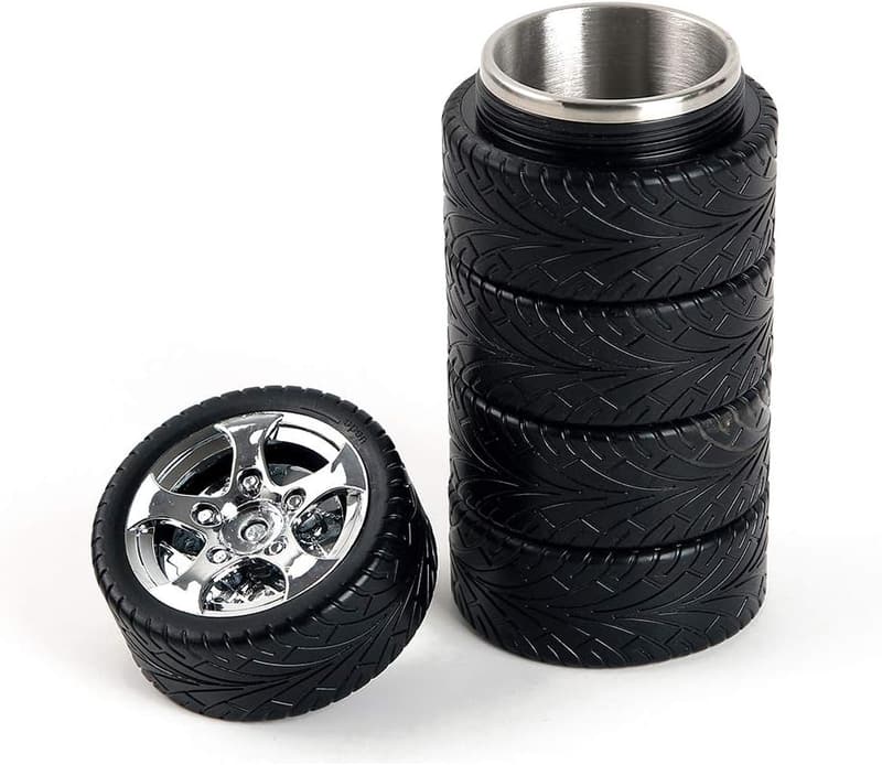 Personalized Tire Coffee Mug for Car Lovers - 11oz Stainless Steel