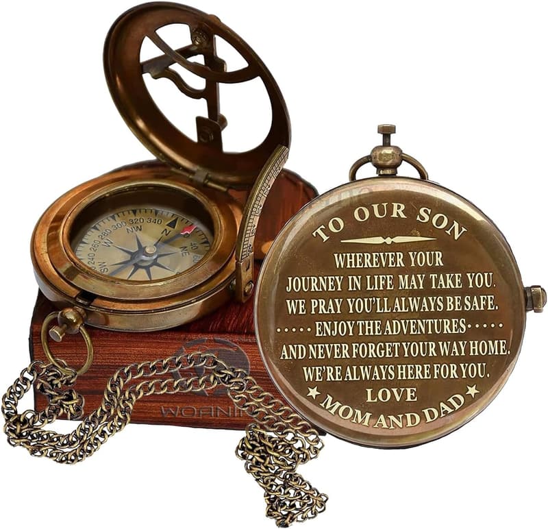 Personalized Compass for Men - Custom Gift for Dad or Son
