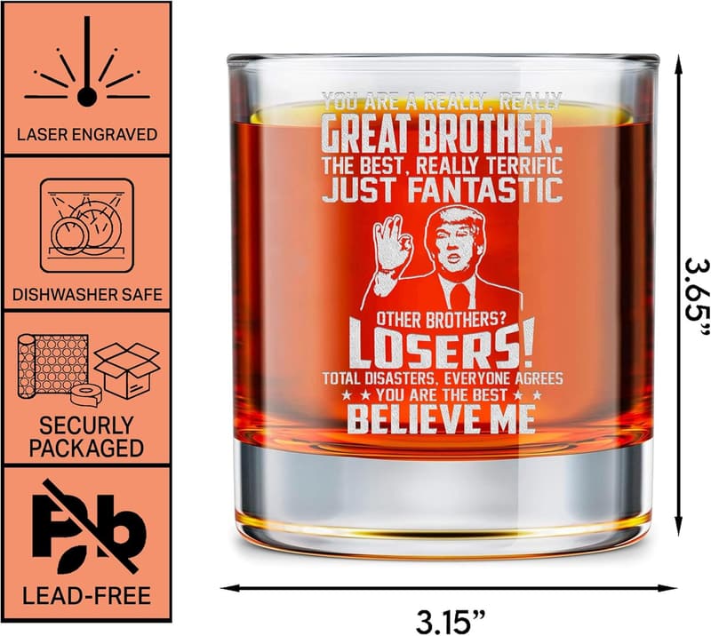 Funny Brother-In-Law Whiskey Glass - Perfect Father's Day Gift