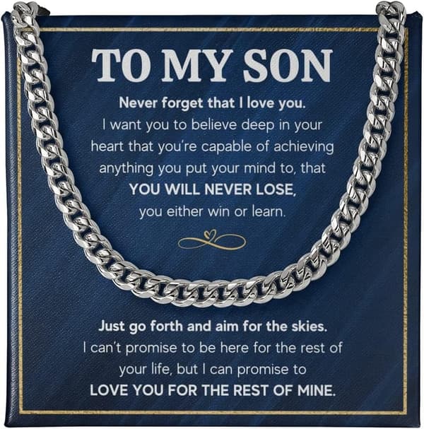 Birthday Gift: Mom’s Cuban Link Chain Necklace for Son