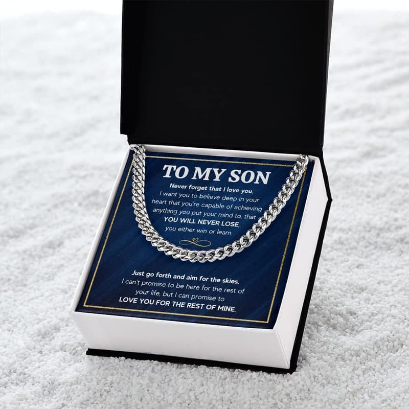 Birthday Gift: Mom’s Cuban Link Chain Necklace for Son
