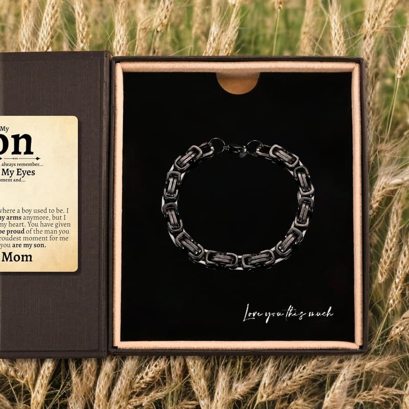 Sentimental Stainless Steel Bracelet for Son's Birthday