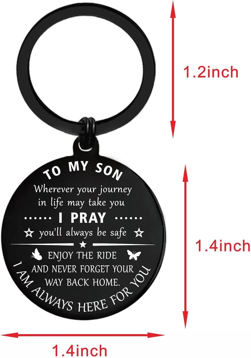 Father's Day Engraved Metal Keychain for Son